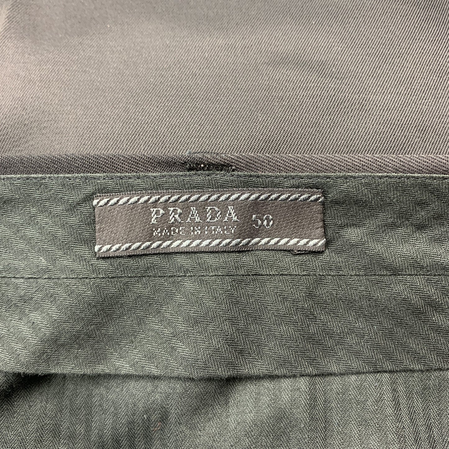 PRADA Size 32 Black Cotton / Nylon Zip Fly Dress Pants