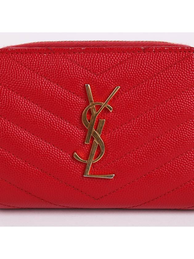 Saint Laurent YSL gold plated red women s wallet 403723