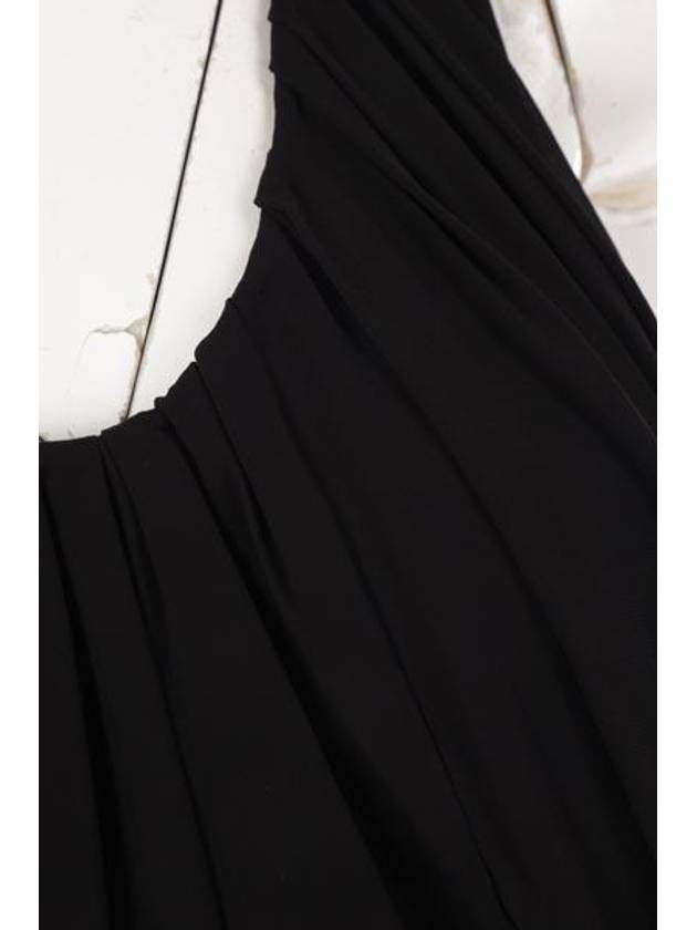Saint Laurent Women's Draped Sleeveless Jersey Mini Dress Black