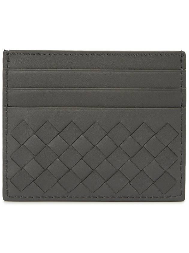 Bottega Veneta Intrecciato Classic Card Wallet Dark Grey