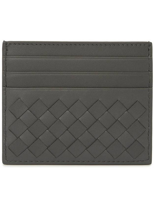 Bottega Veneta Intrecciato Classic Card Wallet Dark Grey
