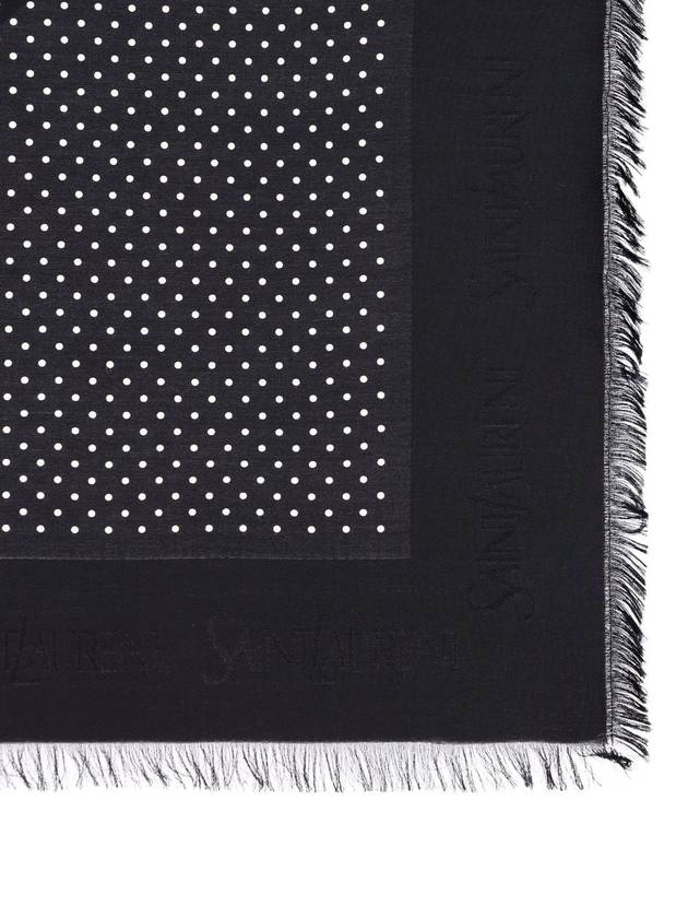 Saint Laurent Muffler Scarf 7825353YP551078 P24 BLACK IVORY