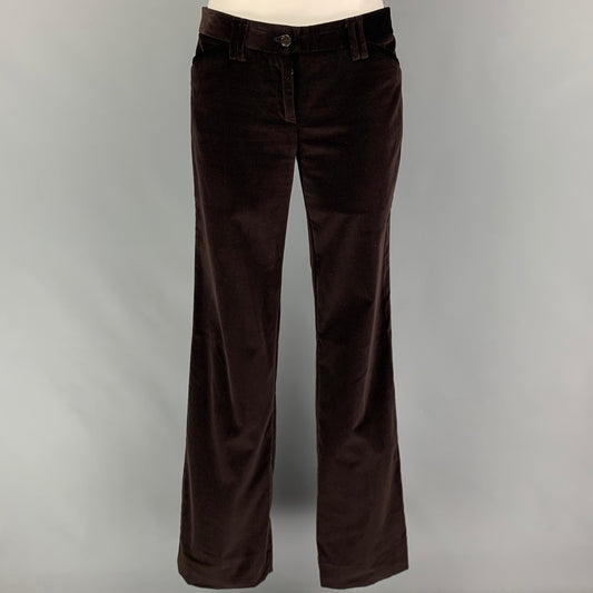 DOLCE & GABBANA Size 4 Brown Cotton Low Rise Dress Pants