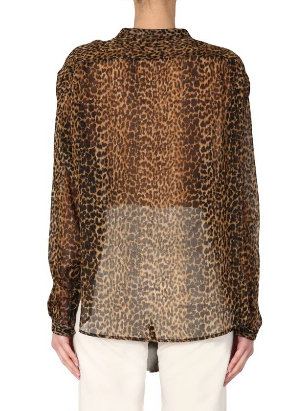 Saint Laurent Leopard Blouse 605378 Y653S 9665
