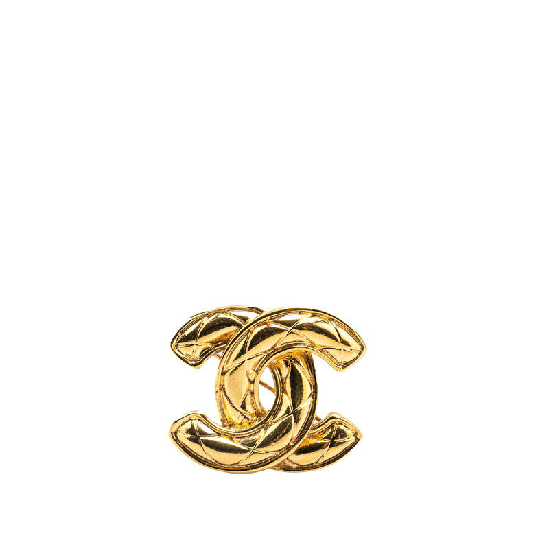Chanel Coco Mark Matelasse Brooch Gold