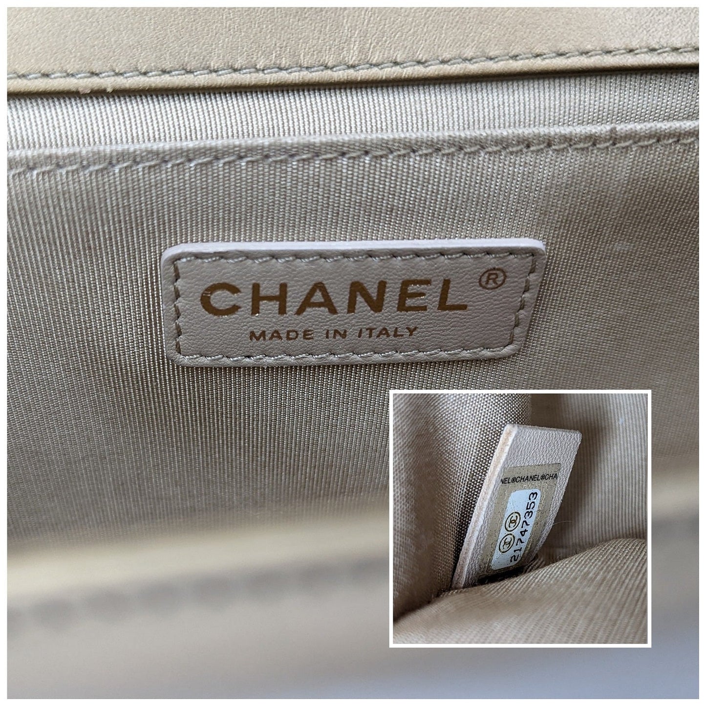 Chanel bag Metallic Patent Calfskin Quilted Medium Boy Bag