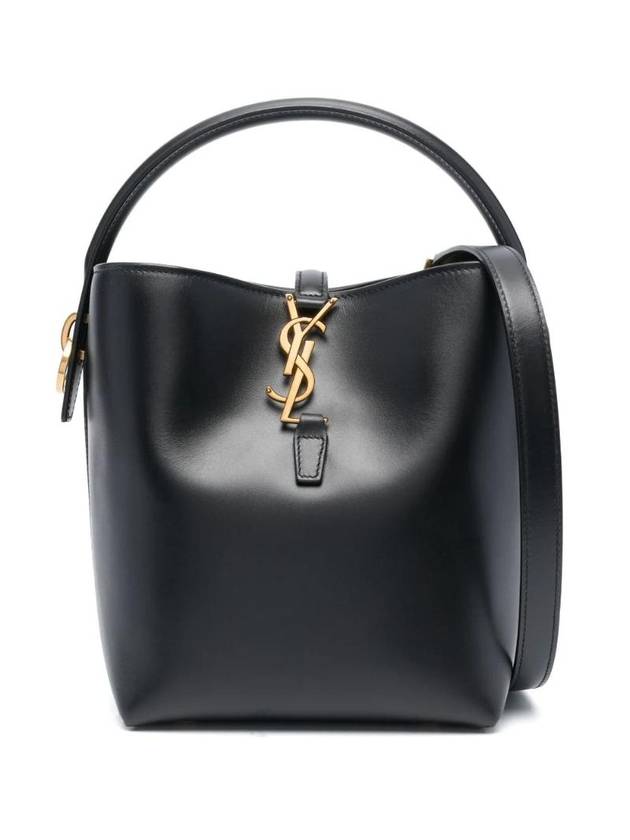 Saint Laurent LE 37 Small Shiny Leather Shoulder Bag Black