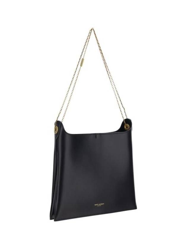 Saint Laurent Logo Print Shoulder Bag Black