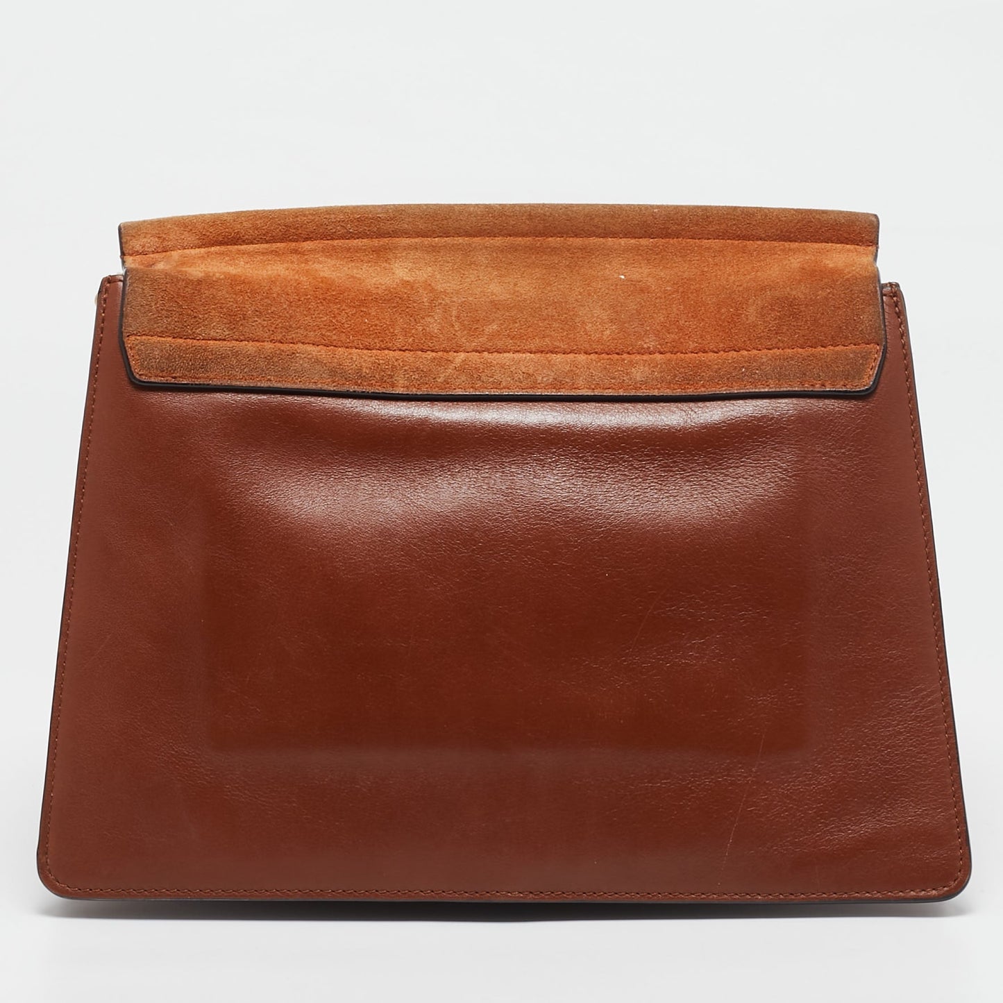 Chloe Brown/orange Leather Ad Suede Faye Medium Shoulder Bag