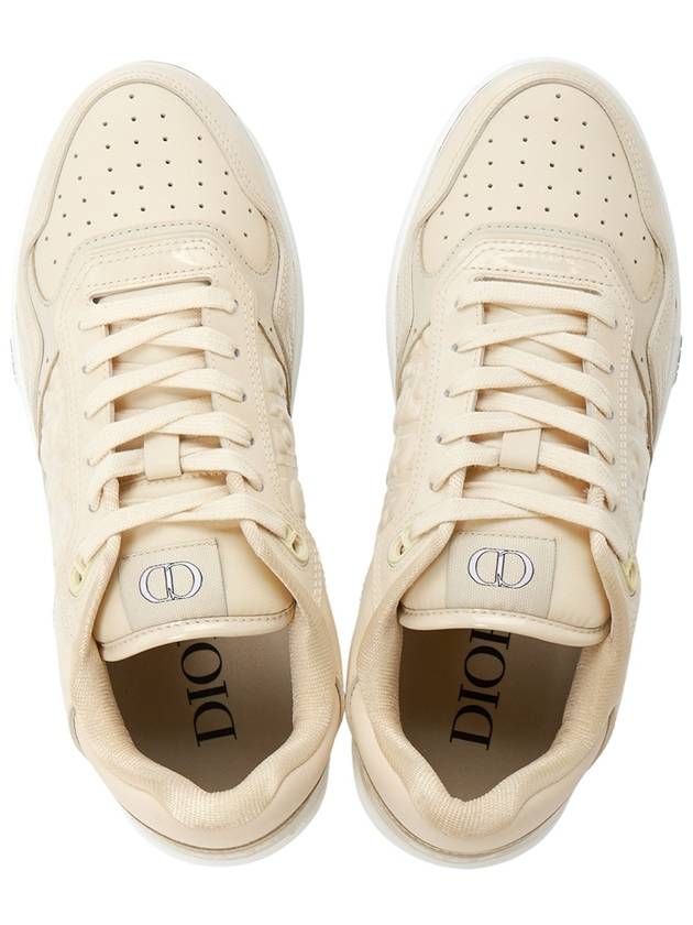 B27 Oblique Gravity Leather Low Top Sneakers Beige Dior