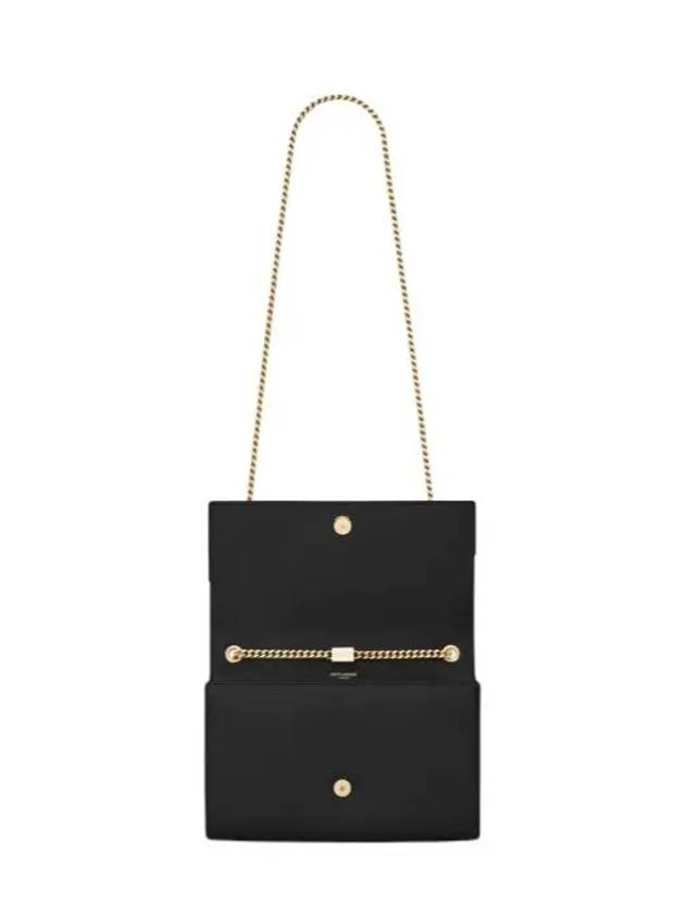 Saint Laurent Monogram Kate Chain Gold Hardware Medium Cross Bag Black
