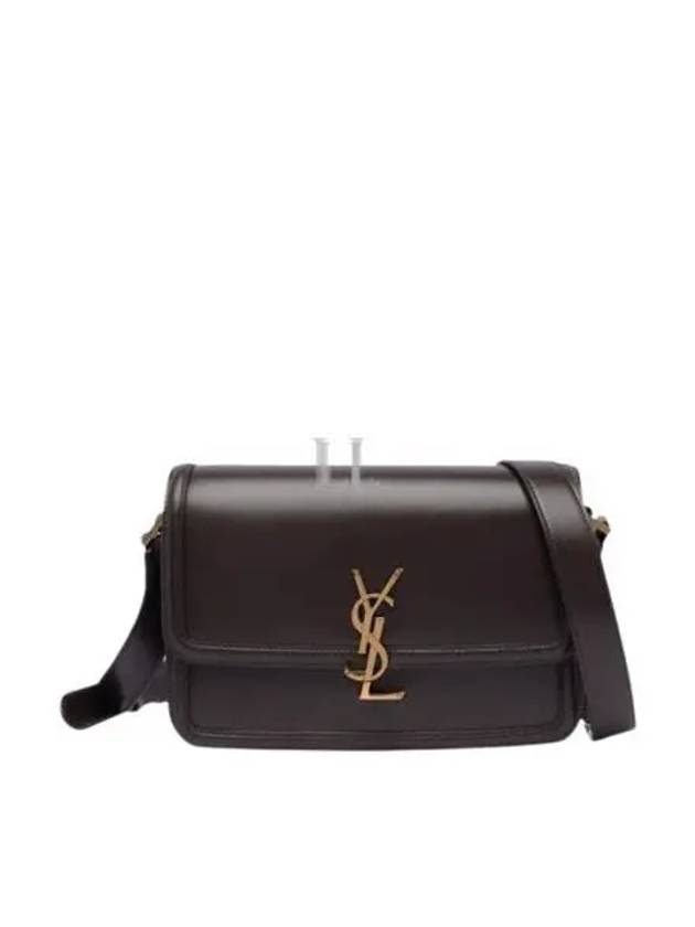 Saint Laurent Solferino Medium Satchel Smooth Leather Cross Bag Dark Sweet Choco