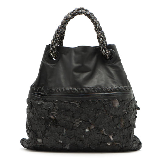 Bottega Veneta  Intrecciato Leather Handbag Black Bottega