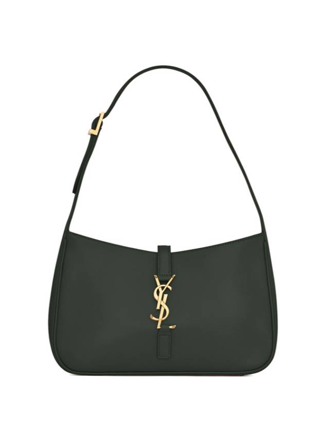 Saint Laurent Le 5 A 7 Smooth Leather Hobo Shoulder Bag Dark Green