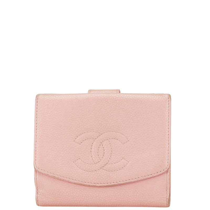 Chanel Caviar Skin Bifold Wallet Pink