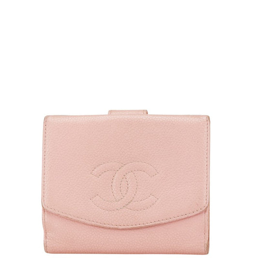 Chanel Caviar Skin Bifold Wallet Pink