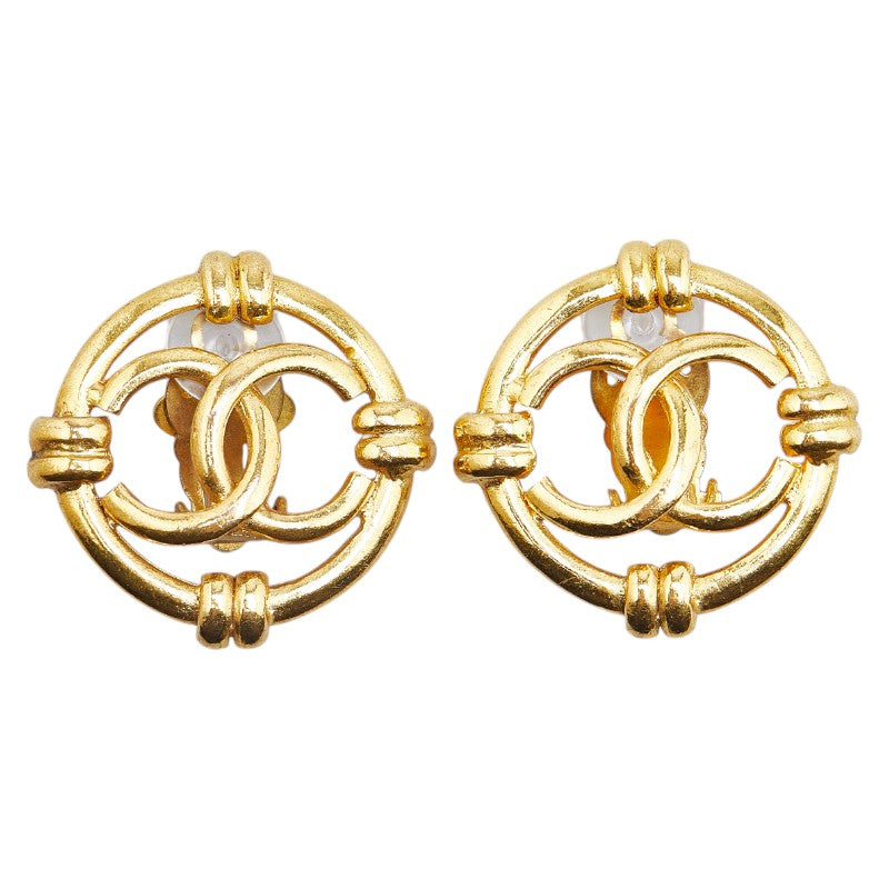 Chanel Vintage Coco Mark Earrings Gold