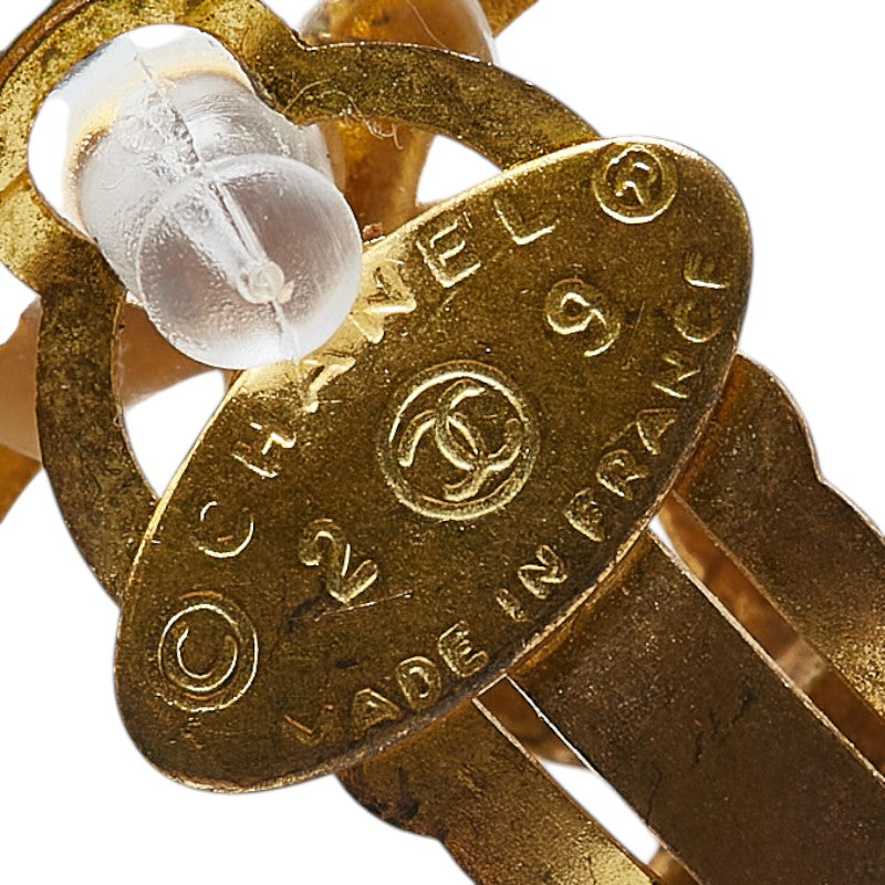 Chanel Vintage Coco Mark Earrings Gold