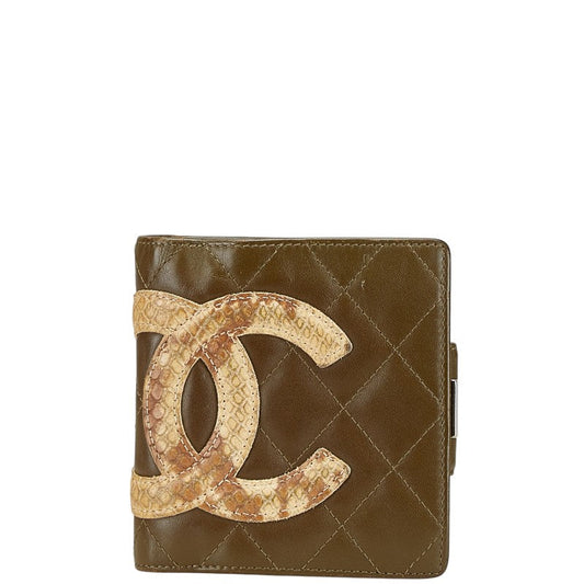 Chanel Cambon Line Python Embossed Wallet