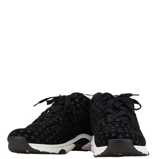 Chanel Coco Mark Leather Sneakers Black