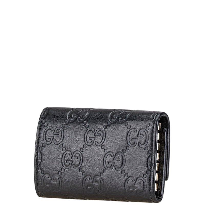 Gucci Gucci Signature Ribbon 6 Key Case Leather