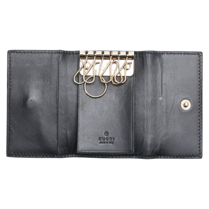 Gucci Gucci Signature Ribbon 6 Key Case Leather