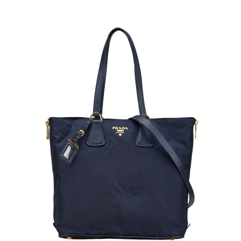 Prada Nylon Leather 2way Tote Bag