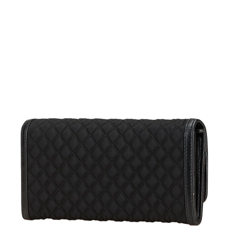 Prada Quilting Nylon Leather Long Wallet