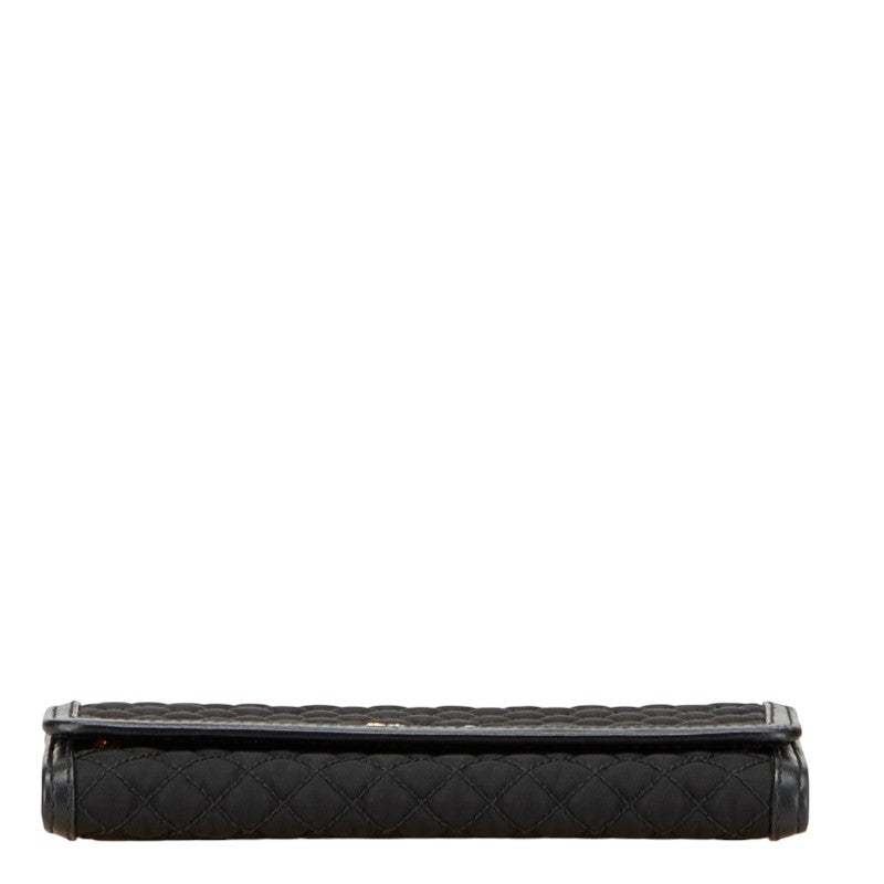 Prada Quilting Nylon Leather Long Wallet