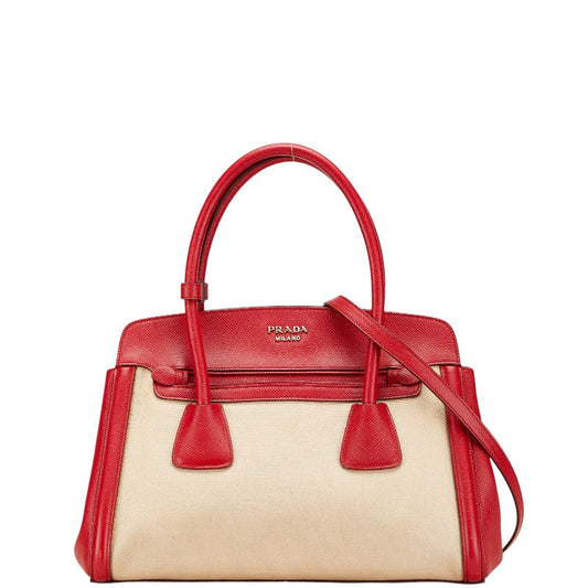Prada BN2595 Saffiano Leather Canvas 2way Bag