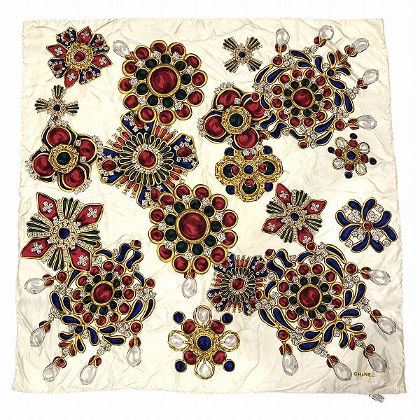 Chanel Silk Jewelry Motif Scarf