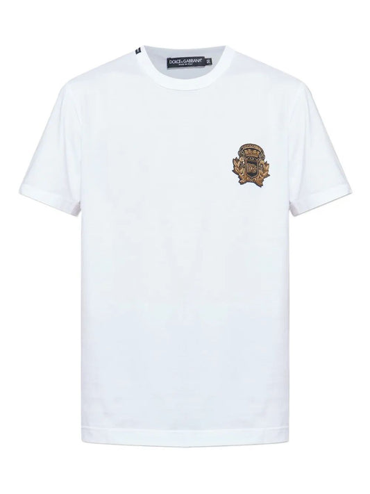 Dolce & Gabbana Men Crest Patch Cotton T-Shirt