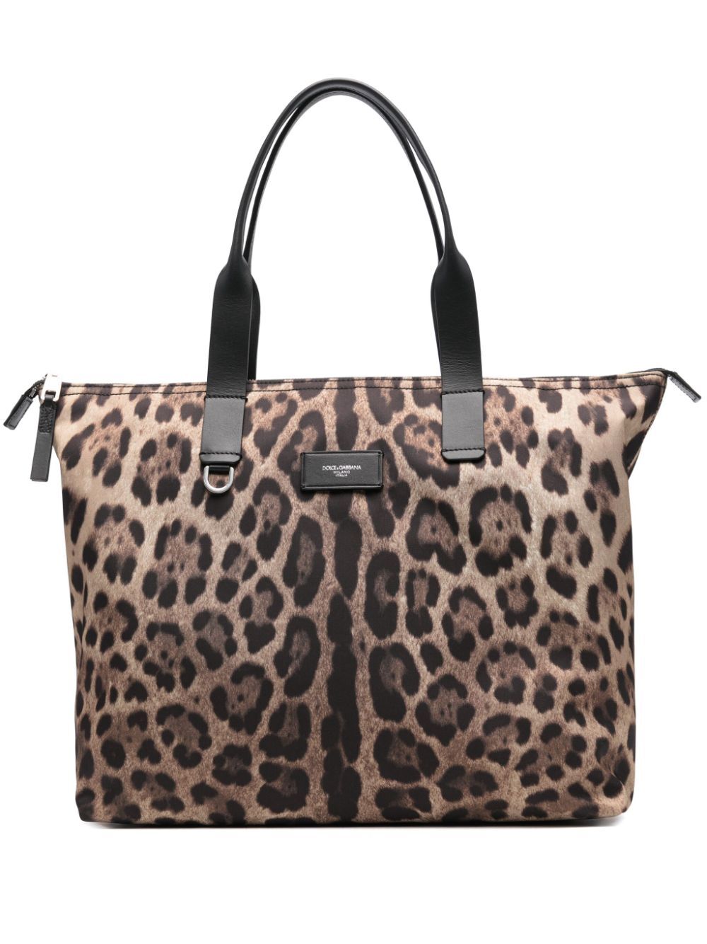 Dolce & Gabbana Men Leopard Print Nylon Adamo Shopper