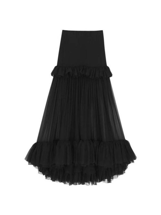 Saint Laurent Short Skirt 722888Y430U1000 NOIR BLACK