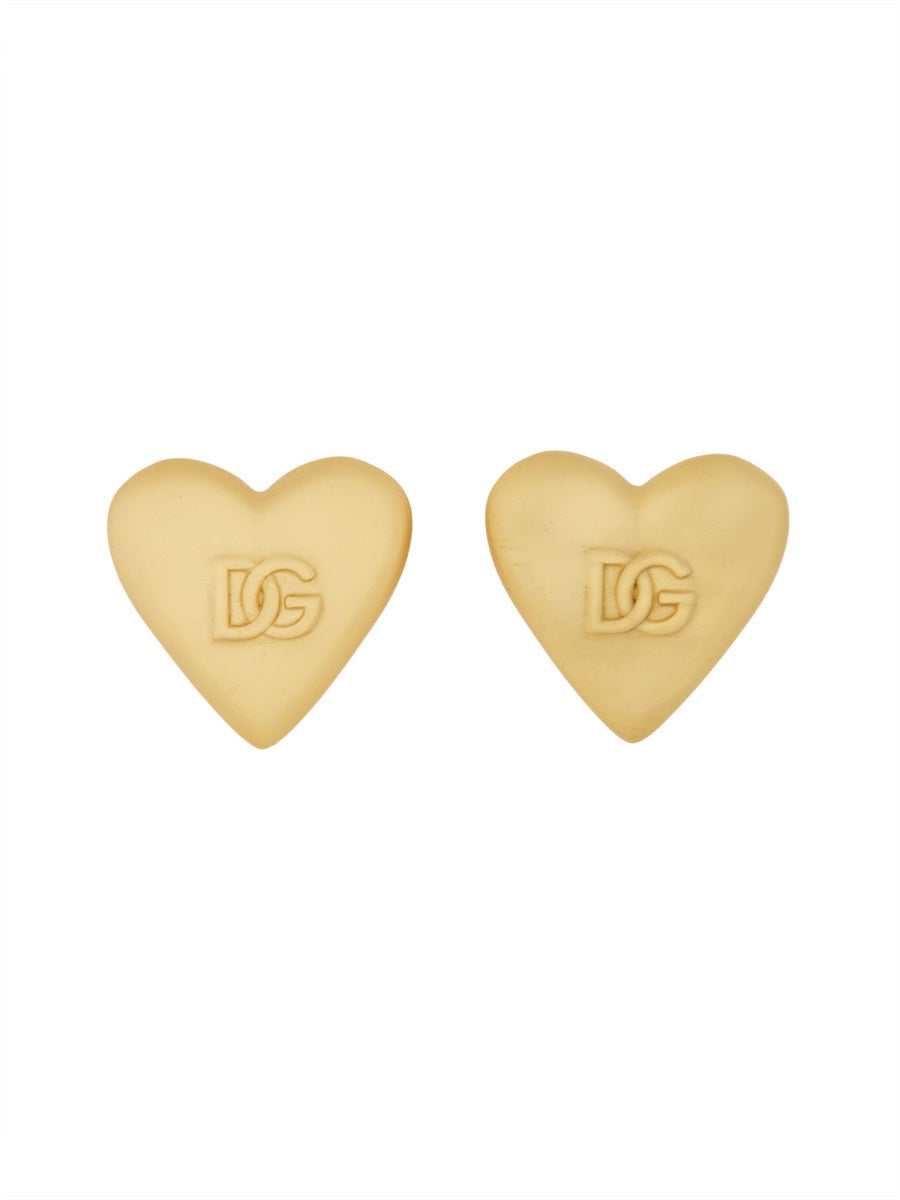 Dolce & Gabbana Women Heart Earrings With Dg Logo