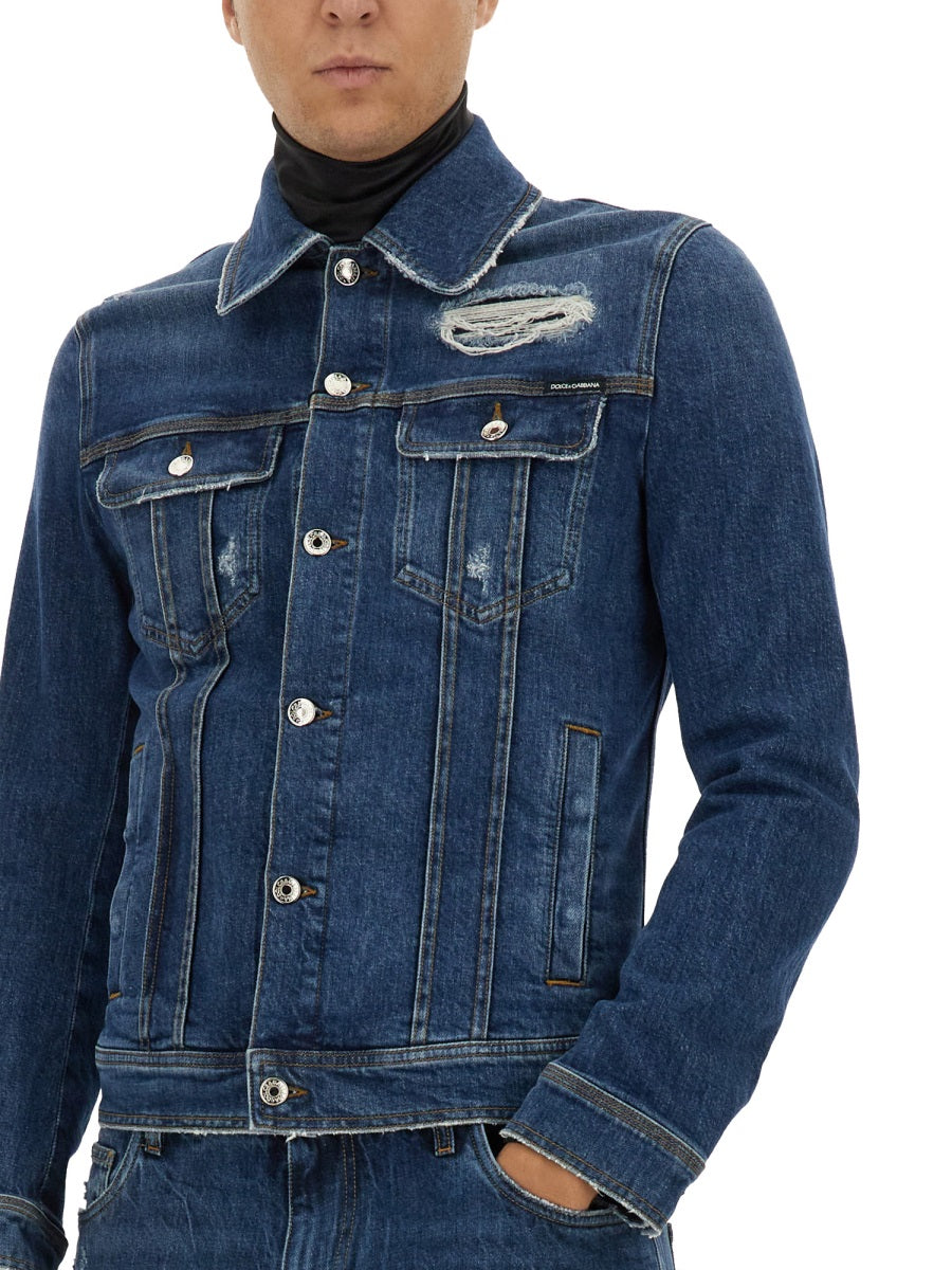 Dolce & Gabbana Men Strethc Denim Jacket