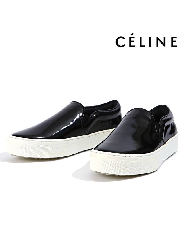 CELINE Leather Slip-Ons Black