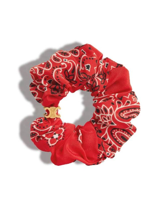 CELINE Americana Bandana Scrunchy Red