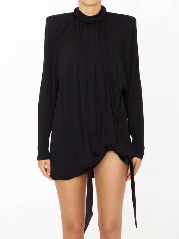 Saint Laurent 23 fw Drape Jersey Dress 744258Y6H331000 B0020499023