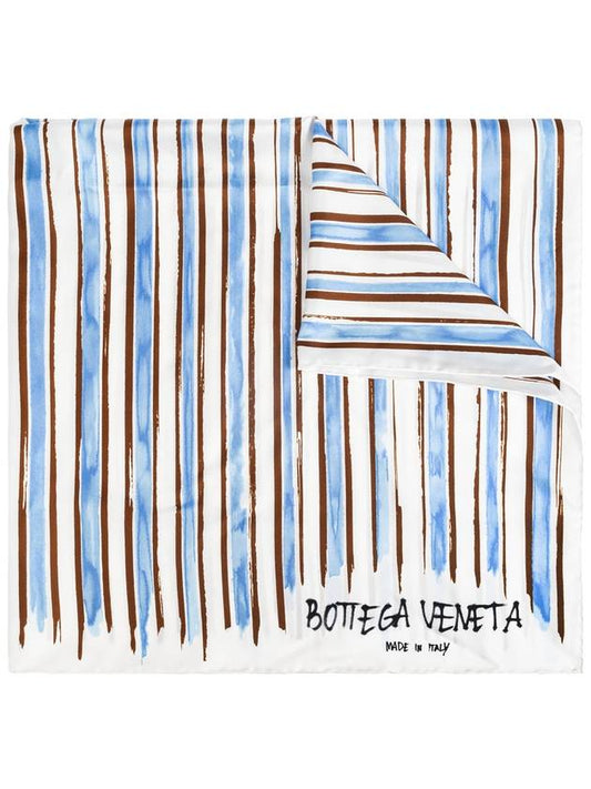 Bottega Veneta Bottega Veneta Silk Scarf With Striped Pattern, Women's, White