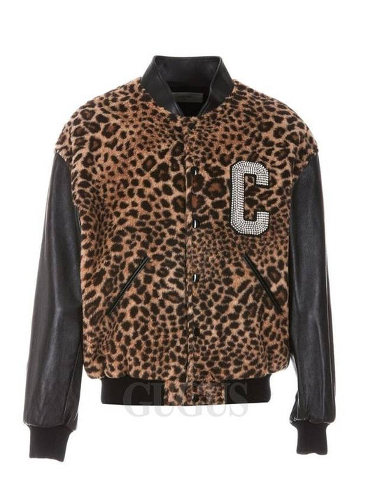 CELINE Teddy Jacket In Leopard-Print Fleece With Embroidered Patch Guepard