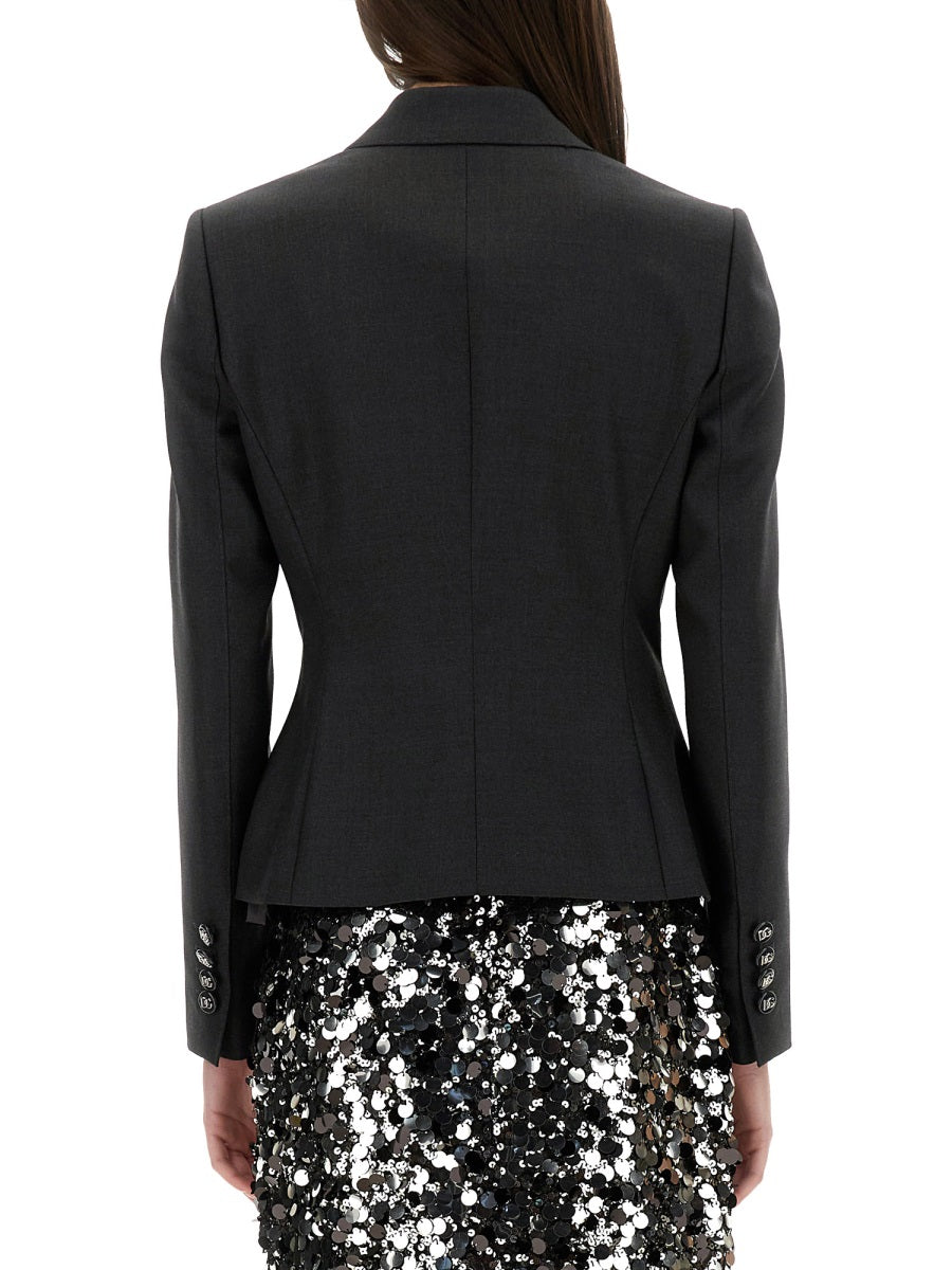 Dolce & Gabbana Women Dolce Double-Breasted Jacket With Dg Logo Buttons