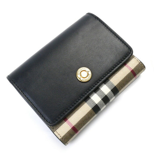 Burberry   Cotton Leather Elastane Wallet (Tri-Fold) ()