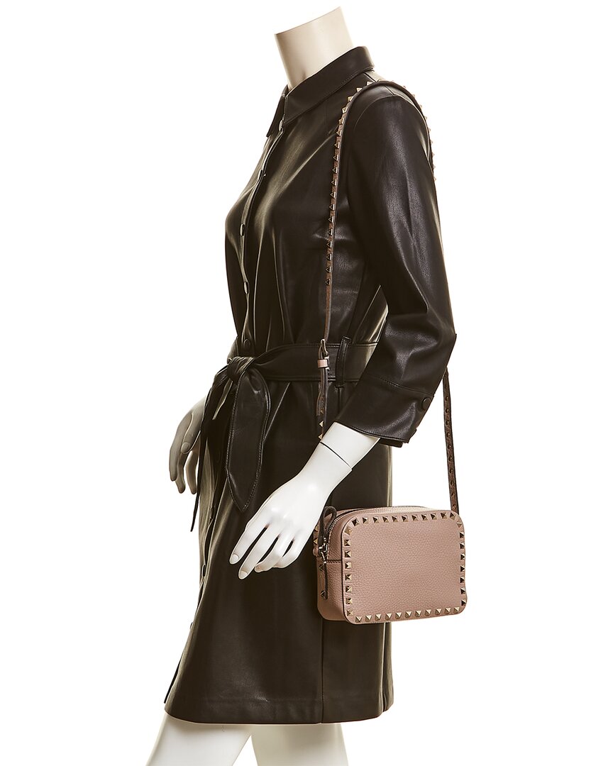 Valentino Rockstud Grainy Leather Camera Bag