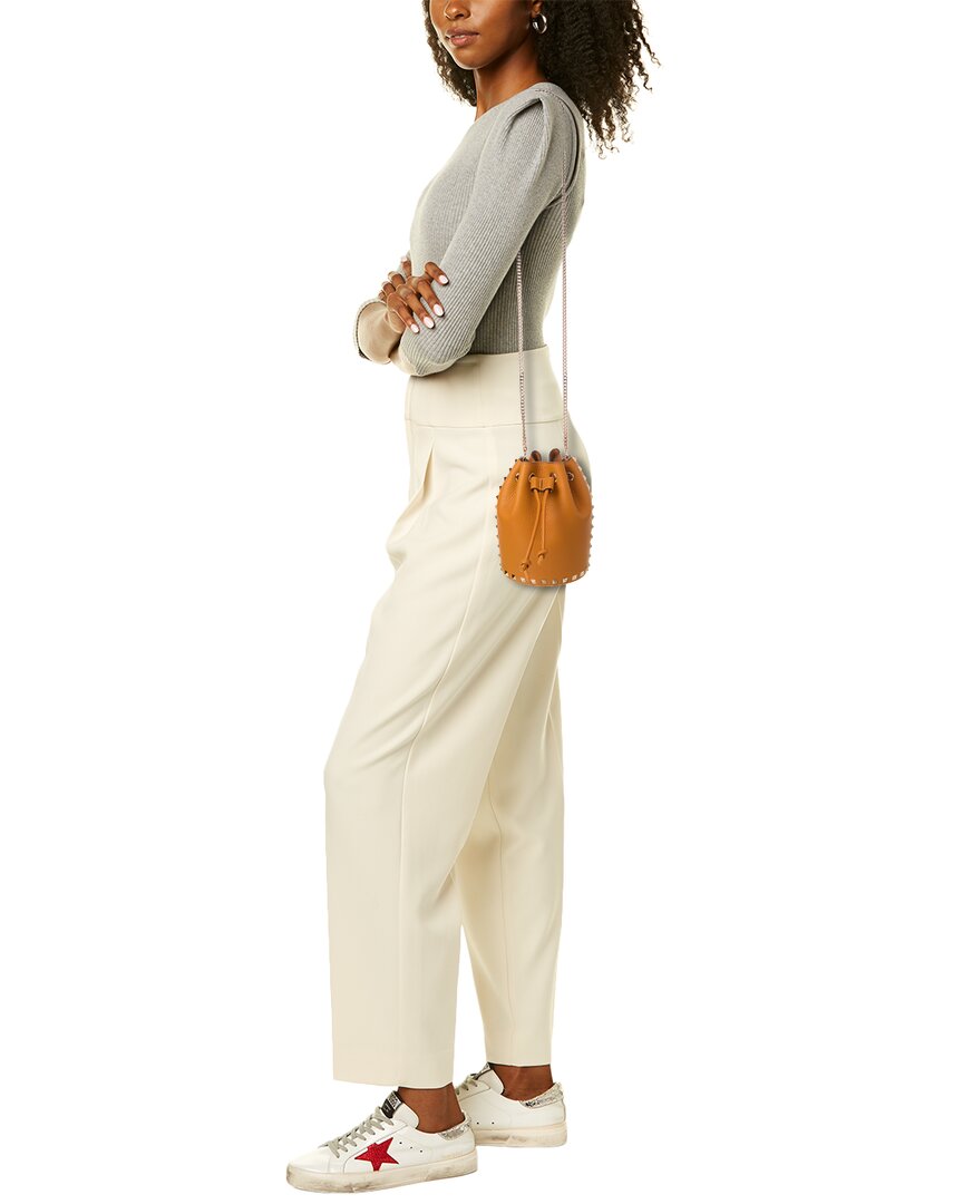 Valentino Rockstud Grainy Leather Bucket Bag