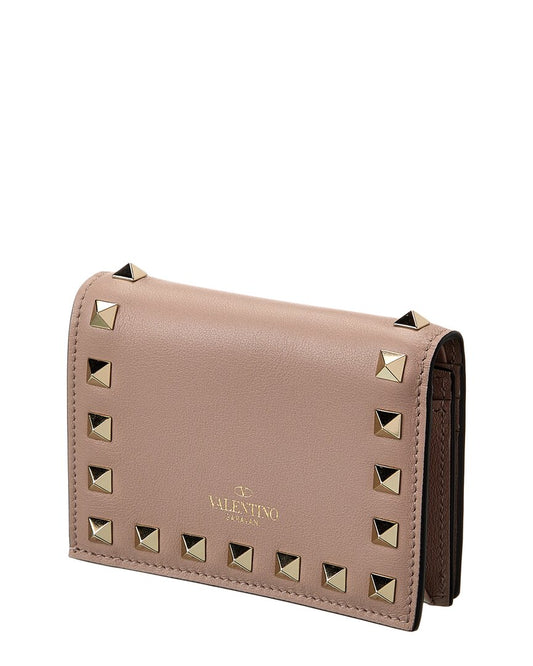 Valentino Rockstud Leather Card Holder ONE SIZE Multi