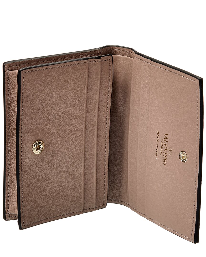 Valentino Rockstud Leather Card Holder