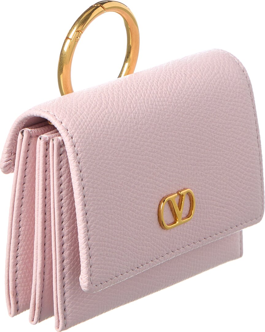 Valentino Vlogo Leather Card Holder