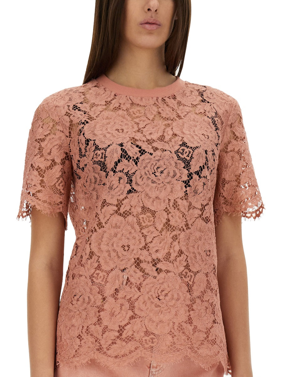 Dolce & Gabbana Women Cordonetto Lace T-Shirt
