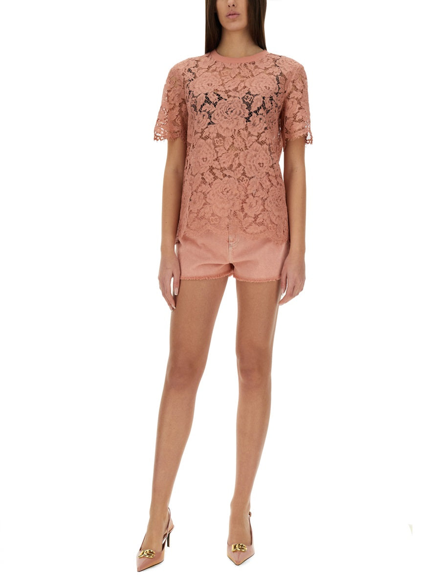Dolce & Gabbana Women Cordonetto Lace T-Shirt